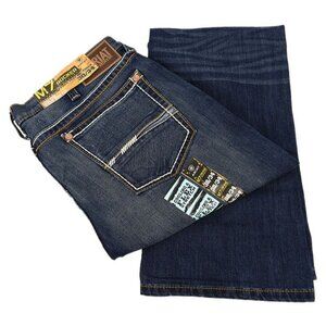 Ariat Dark Wash M7 Rocker Low Rise Wider Bootcut Jeans 38 34